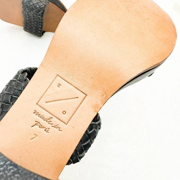 Either / OR Woven Strapped Sandals Block Heel Open Toe Size 7 NWOB - Picture 5 of 6